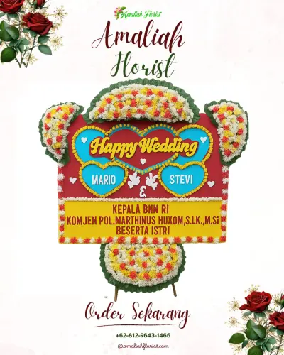 Karangan Papan Bunga Pernikahan di Mekarjaya
